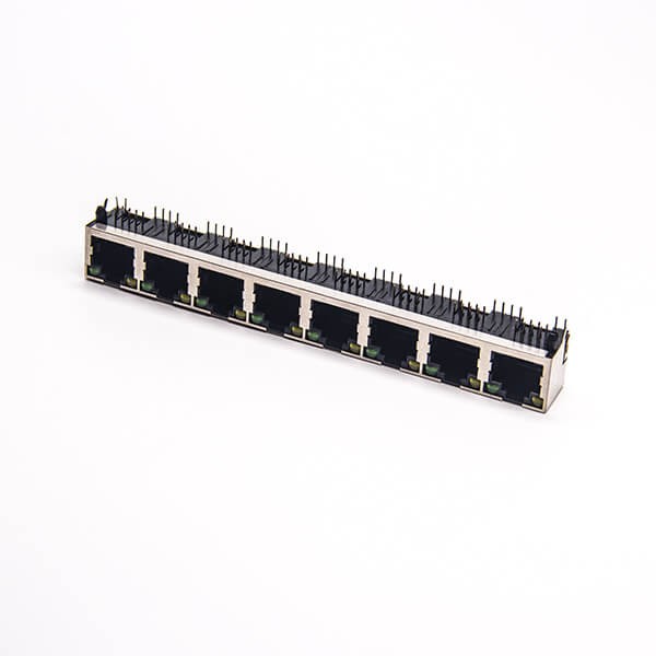 RJ45以太网口PCB板1*8弯式母座插PCB板